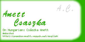 anett csaszka business card